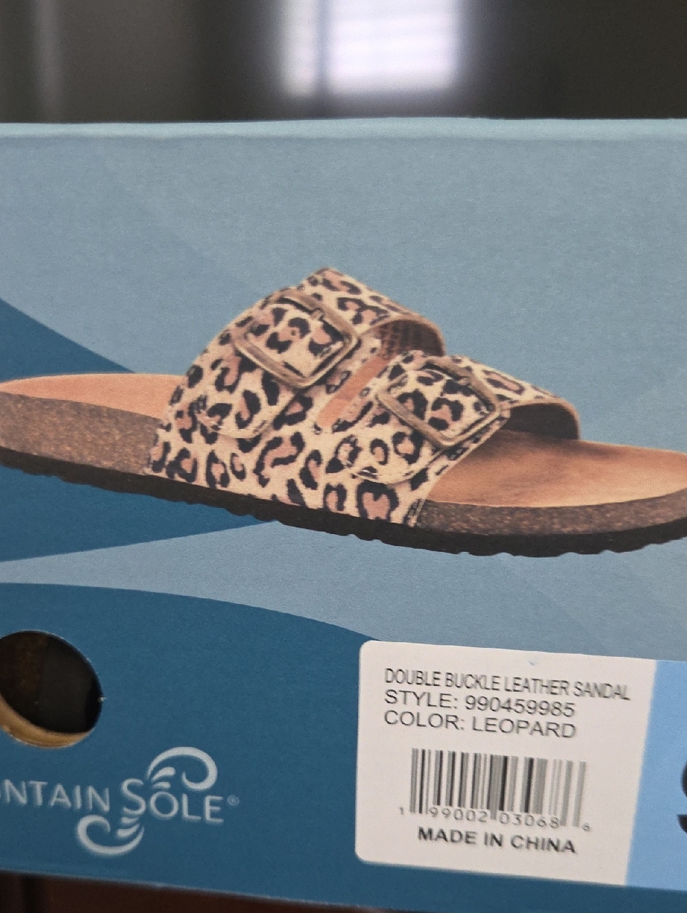 Women's Double Buckle Leather Sandal - Picture 9 of 9